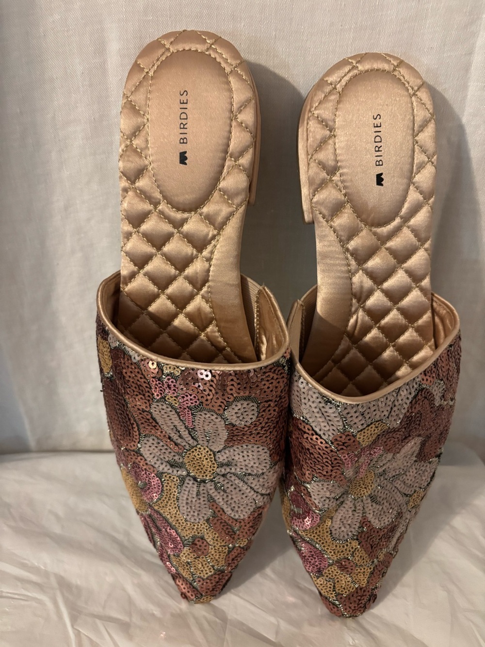 Birdies the Dove pink gold petal Women’s shoes slide size 11 - Picture 1 of 10